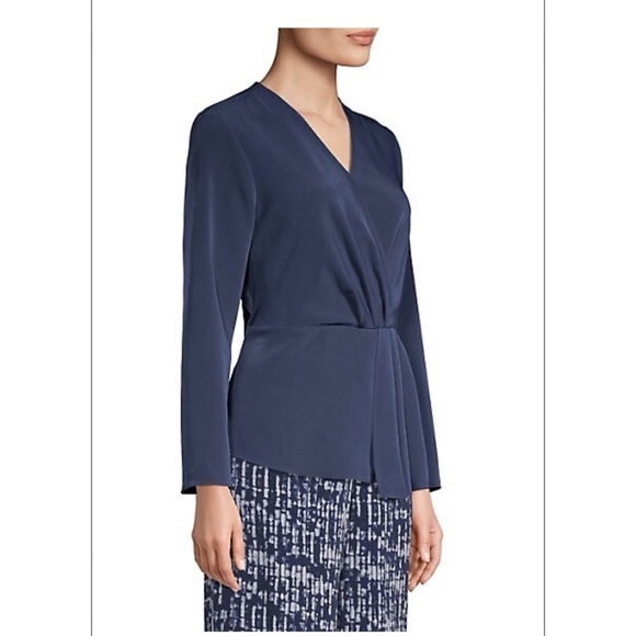 H by Halston Pleated Surplice Top - Picture 3 of 10